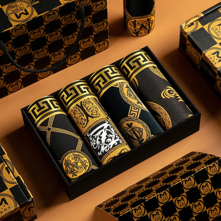 轻奢潮流礼盒枸杞人参10A抑菌冰丝男士内裤四角平角宽松夏季薄款