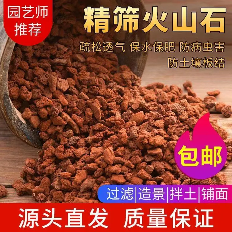 优质火山石颗粒兰花多肉颗粒土盆栽专用火山岩拌土铺面水族造景