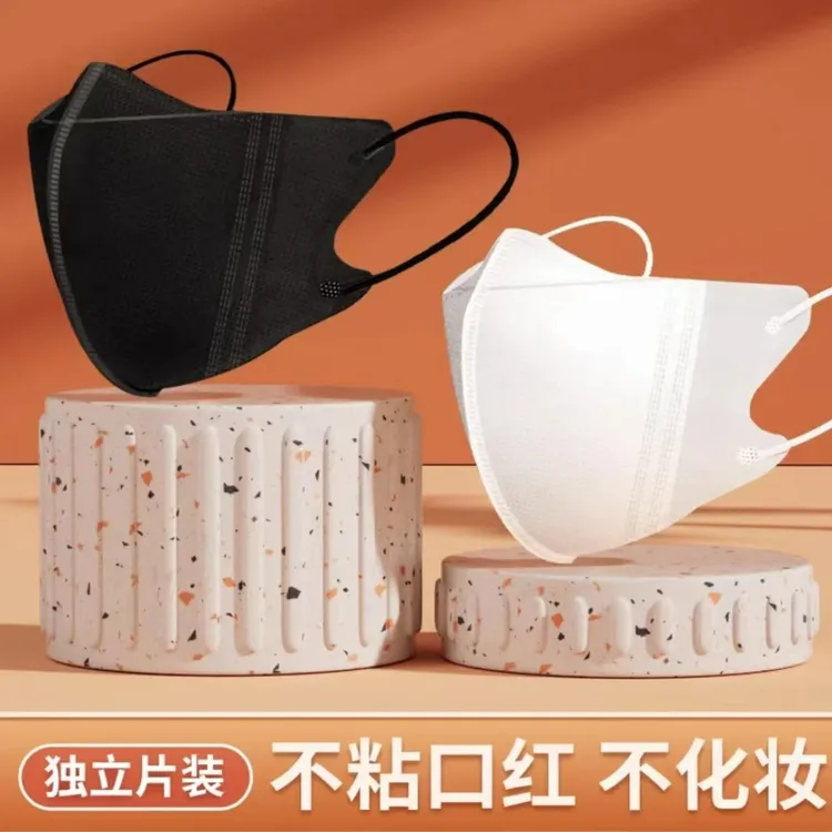 3d立体口罩2023白色透气一次性女高颜值口罩轻薄透气独立黑白色
