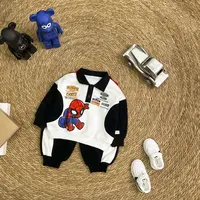 儿童春秋韩版卡通潮酷小蜘蛛套头两件套SQ1200