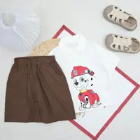 儿童夏季卡通可爱斑点狗衬衫套装XQ683