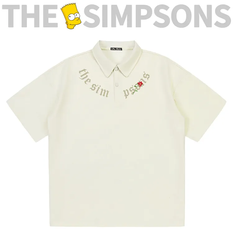 THESIMPSONS休闲夏季宽松翻领短袖POLO衫男女同款SPCPL242F14U