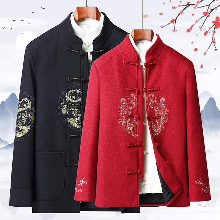 唐装男中老年春秋季情侣款外套爷爷奶奶结婚礼服老人生日过寿套装