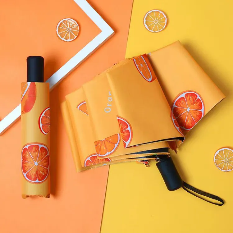 蓝千万/折叠手动水果款遮阳防晒伞晴雨雨伞防紫外线摩托车遮阳伞