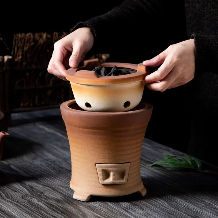 潮州砂铫壶功夫茶家用炭炉户外煮茶木炭温茶炉陶泥耐高温风炉烧水