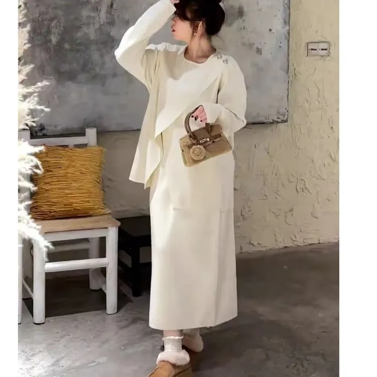 <雨桐精选12.26>不规则针织半身裙套装-11983