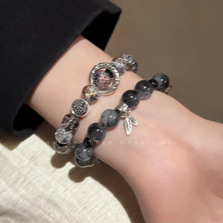 铜合金手链 墨川琉璃串珠手链新中式情侣手串ins简约百搭闺蜜手饰