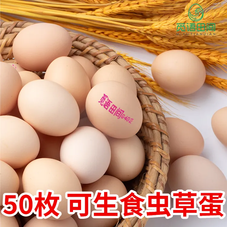 【顺丰包邮】可生食虫草蛋50枚新鲜鸡蛋无菌蛋农村林间散养鸡蛋