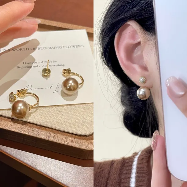 韩芸汐  A-45 一款两戴珠珠环绕小众设计高级感耳饰