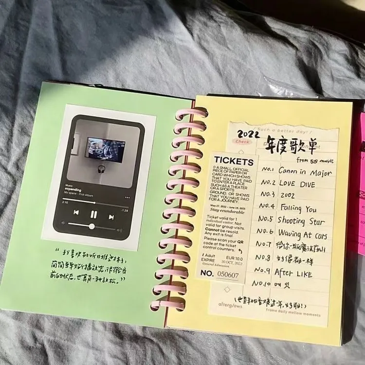 韩国活页a pieceinsA6同款线圈日记彩页账本学生笔记本手帐绘画本