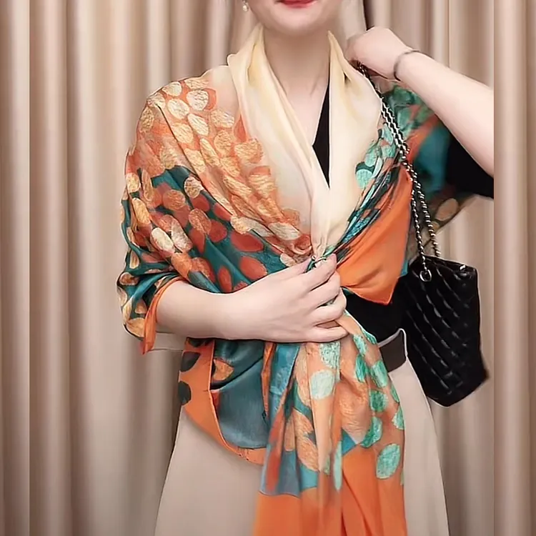 新款丝巾女130x180cm长围巾韩版百搭空调房外搭披肩柔软高档纱巾