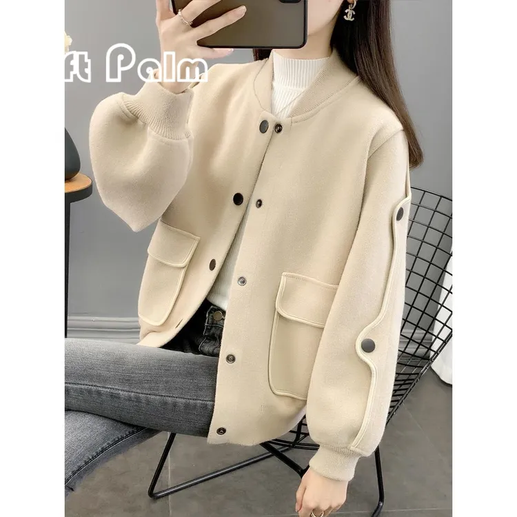 GiftPalm棒球服女2024年新款春秋百搭冬季加厚宽松小个子短款外套
