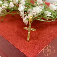 吊坠足银 足银990【黄色十字架吊坠】气质时尚精美制品项坠女