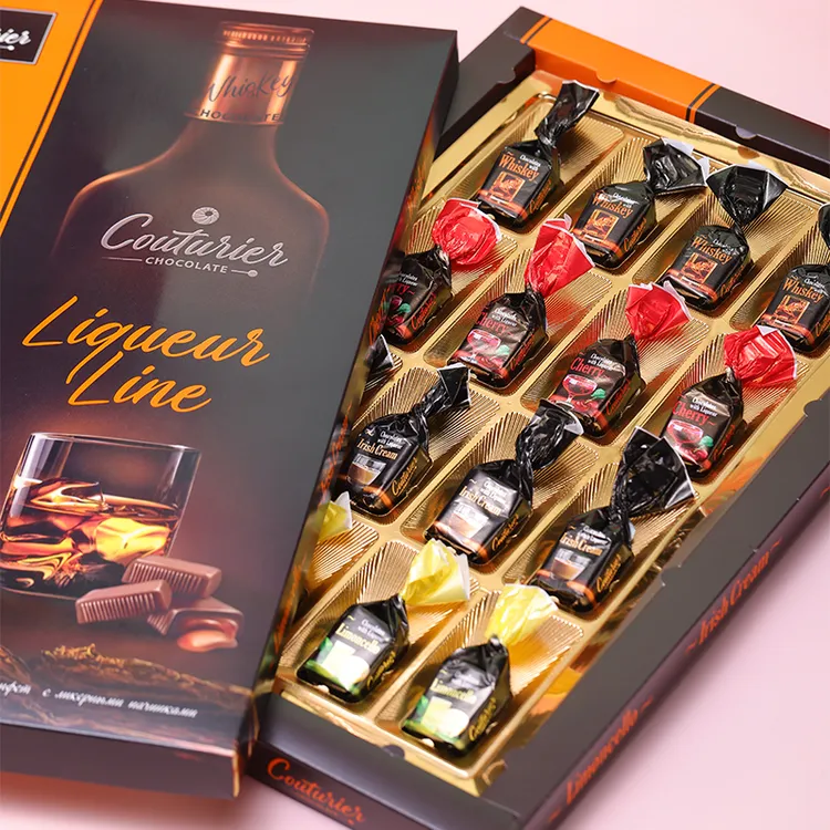 俄罗斯原装进口天使设计师牌什锦酒心巧克力樱桃奶油糖果礼盒160g