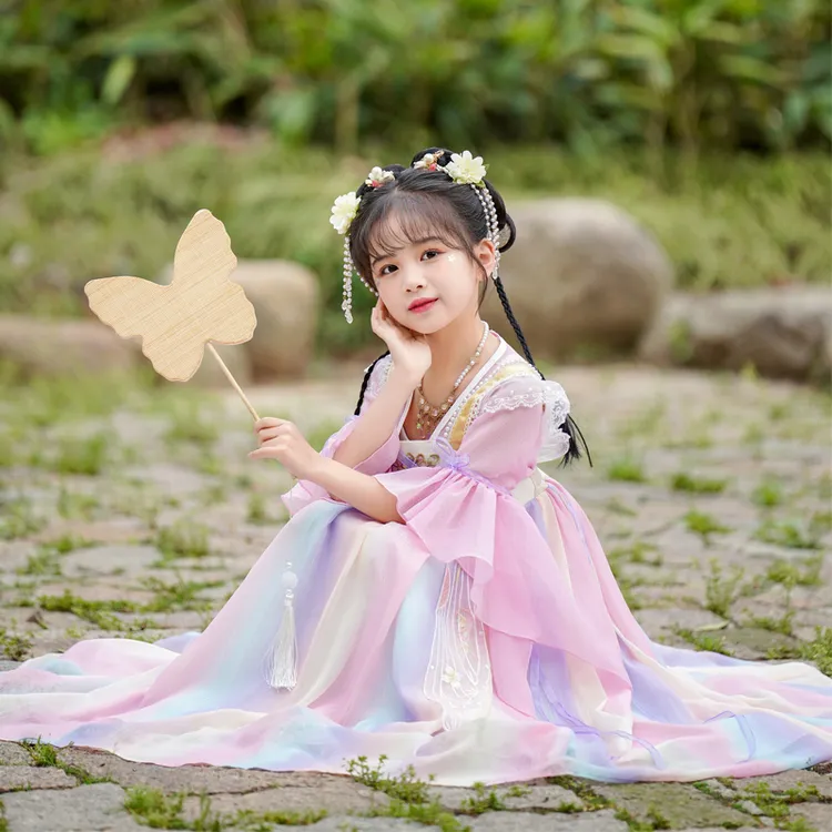 汉服女童2025新款夏季中国风古装连衣裙儿童古风超仙襦裙夏装裙子