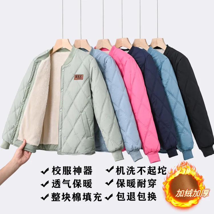 儿童加绒加厚保暖内胆棉服上衣外套中大童男童女童校服棉内胆棉袄