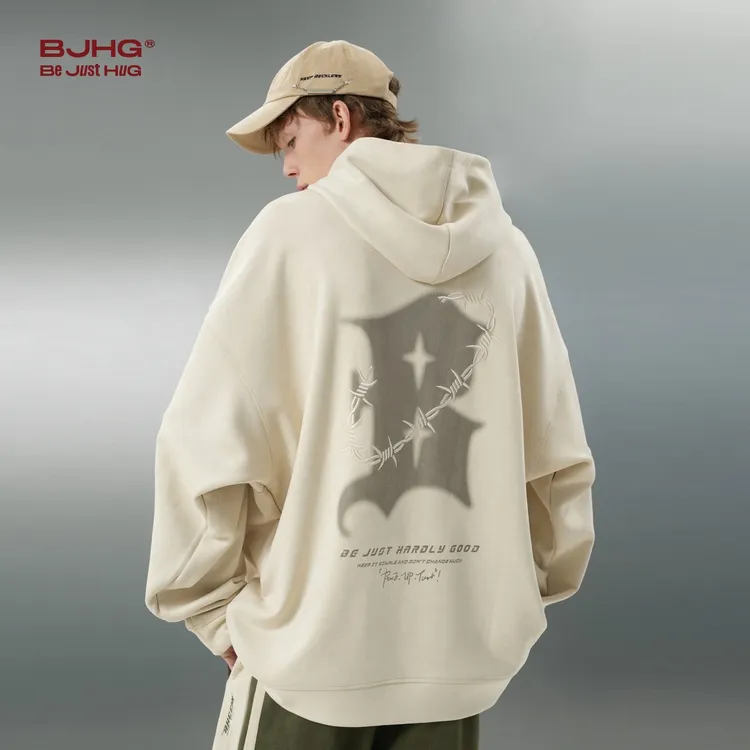 BJHG不计后果连帽卫衣外套男款秋季衣服美式潮牌重磅情侣外套上衣