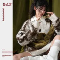【金拐子专属】BJHG美式复古美拉德毛衣男女秋情侣针织衫外套MS115