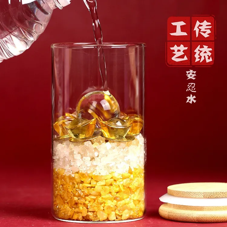 【缘 安仁】创意饰品玻璃摆饰卧室床头朝西卫生间安忍水摆件家居