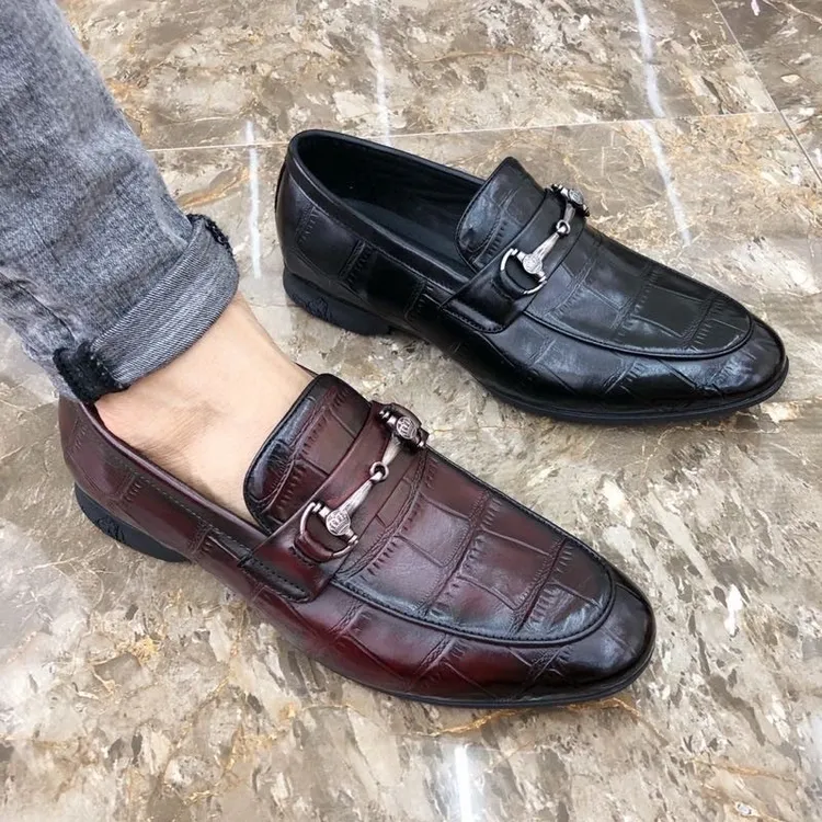新款广州一脚套软底时尚男士潮流休闲男鞋头层牛皮舒适黑色男鞋