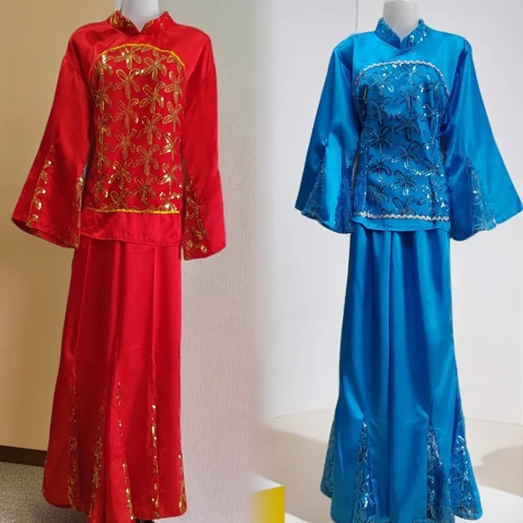 新款姊妹装广场舞服花灯服背后系腰带大小可调节演出舞蹈服装特价