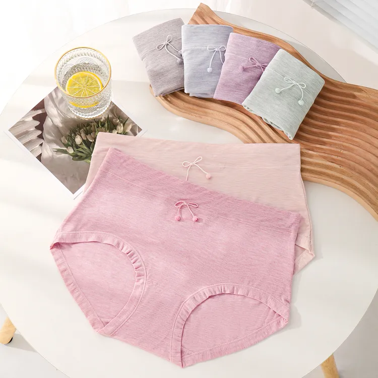 柔软透气彩纱棉女士内裤健康无染色甜美三角裤头双层底裆四季可穿
