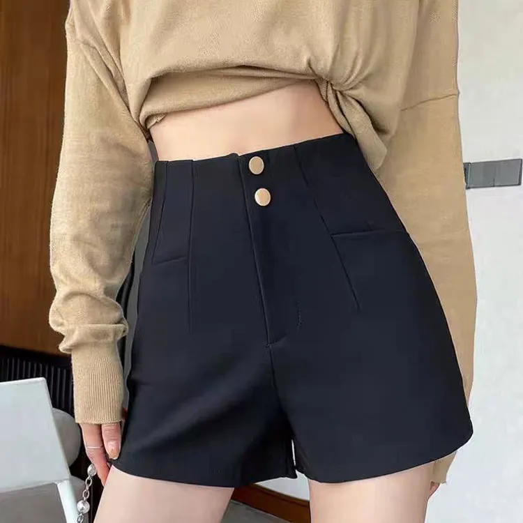 高腰热裤女短裤三分裤防走光小个子显高显瘦百搭弹力修身短裤