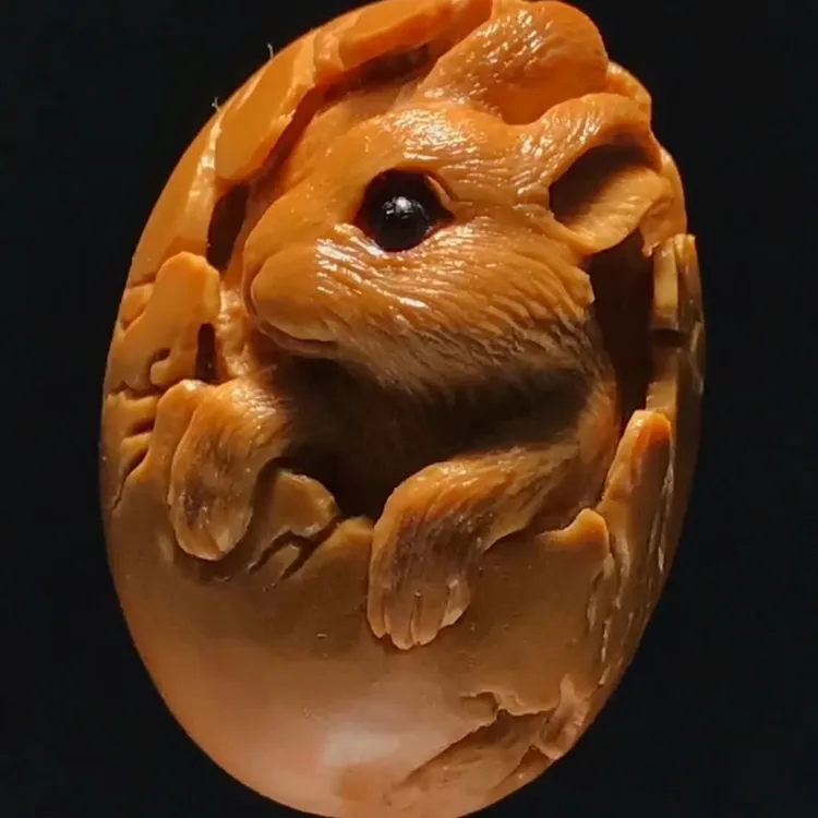 橄榄核精工设计雕刻生肖小兔吊坠单子文玩