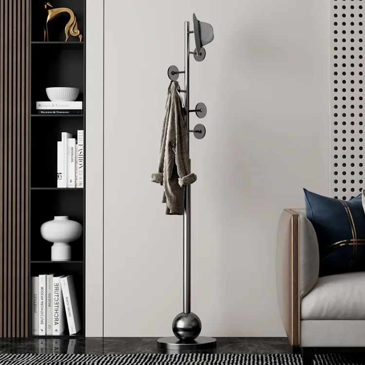 不锈钢衣帽架落地客厅简易挂衣架立式小型家用简约现代挂包晾衣架