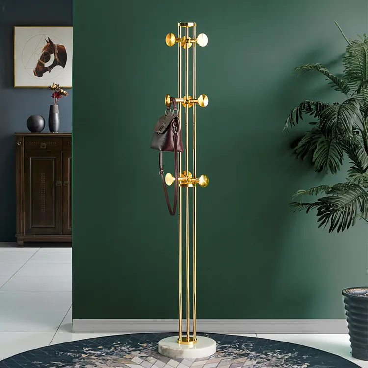 法兰思佳落地客厅房间轻奢立式不锈钢衣帽架家用衣服架简易包架