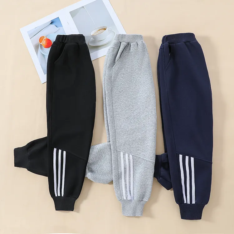 男童裤子春秋款运动卫裤中大童校服裤加绒加厚保暖一体绒休闲长裤