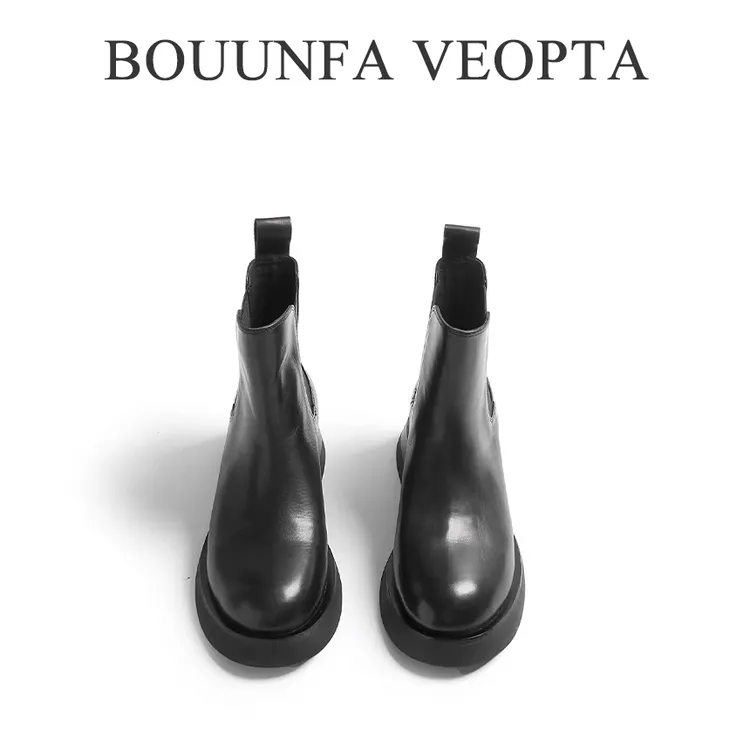 BOUUNFA VEOPTA【芯片】高版切尔西鞋秋冬百搭圆头时尚真皮潮流