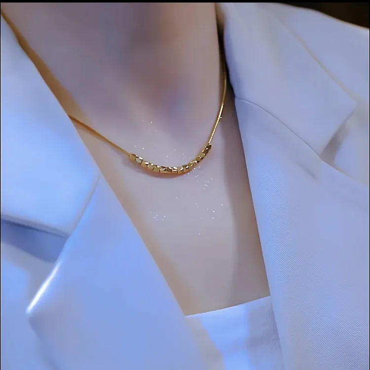 钛钢项链 【十六珠】小方锁骨链气质百搭时尚轻奢极简项链女