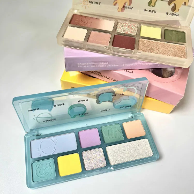 诗蒂娅九色眼影盘绿色色哑光烟熏妆修容彩妆盘黑粉低饱和度一体盘
