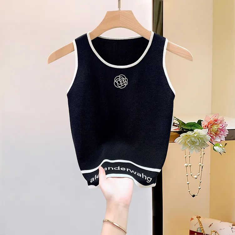 欧货白色吊带背心女内搭2025春夏新款修身冰丝针织短款无袖上衣服