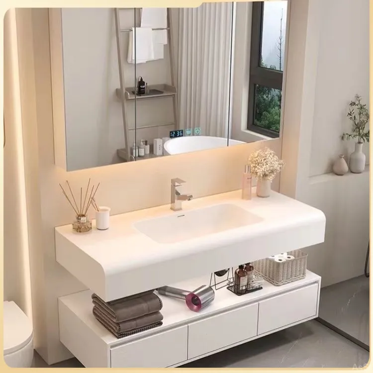 肤感一体盆浴室柜组合现代简约卫生间洗漱台洗手洗脸盆全套