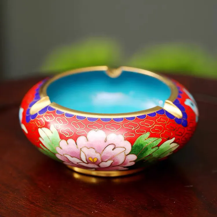 景泰蓝铜胎掐丝珐琅烟灰缸家居饰品摆件北京特色礼物收藏纪念礼品