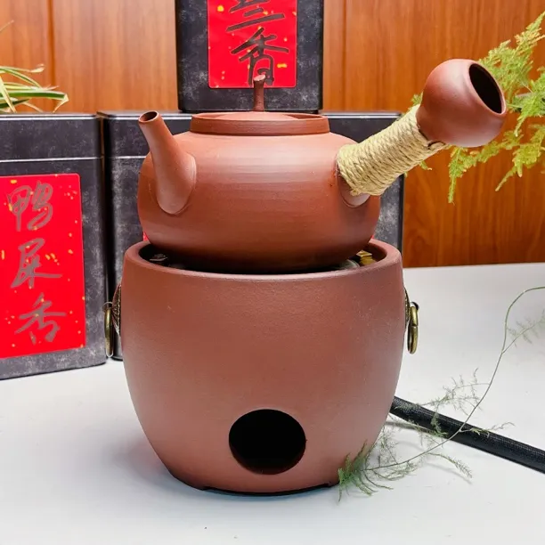罐罐茶专用炉煮茶电陶炉砂铫煮水壶泡茶壶侧把复古潮州围炉煮茶炉