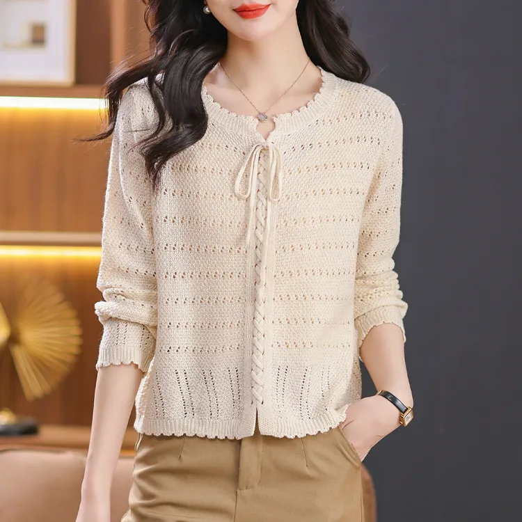 春秋新款羊毛衫配裙子毛衣女圆领百搭气质妈妈套头针织时尚打底衫