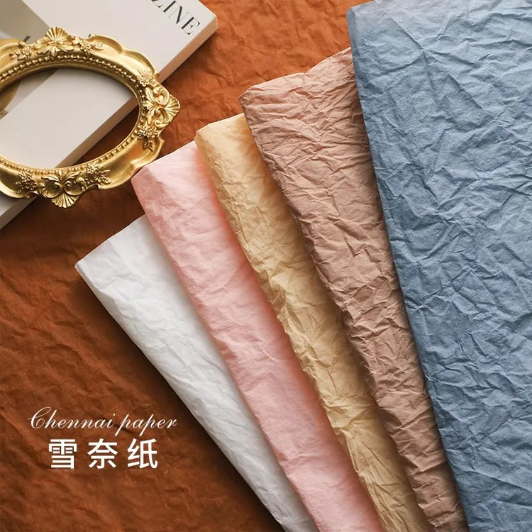锦衣网红雪奈纸蓬蓬手揉纸防水褶皱包花材料花艺时尚创意包装纸