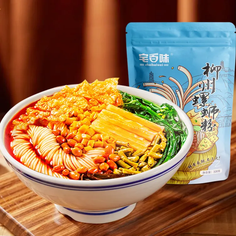 宅百味螺蛳粉320g*6袋柳州正宗螺丝粉方便速食螺狮粉好吃美味包邮