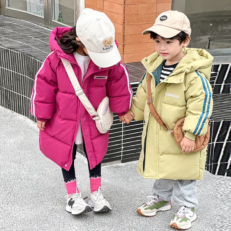 中大童儿童男童女童中长款棉服棉衣秋冬季保暖棉服棉衣加厚棉内胆
