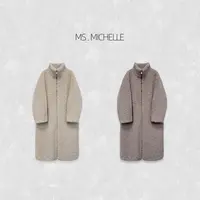 MS.MICHELLE 红人上新 宽松慵懒休闲简约立领环保毛毛外套6169