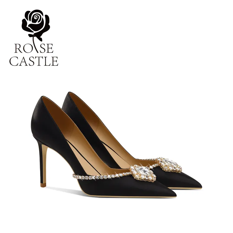 浅口气质光河璀璨婚鞋女新娘鞋白色细跟高跟鞋水钻主婚纱婚鞋女款