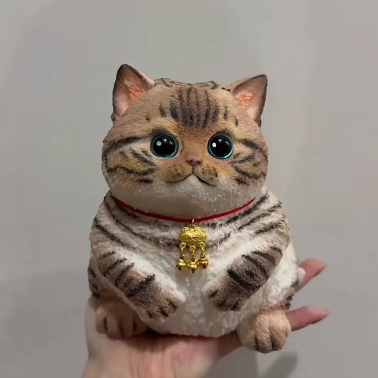 高定款仿真猫咪捏捏乐减压玩具解压仿生小猫定制生日礼物高级摆件