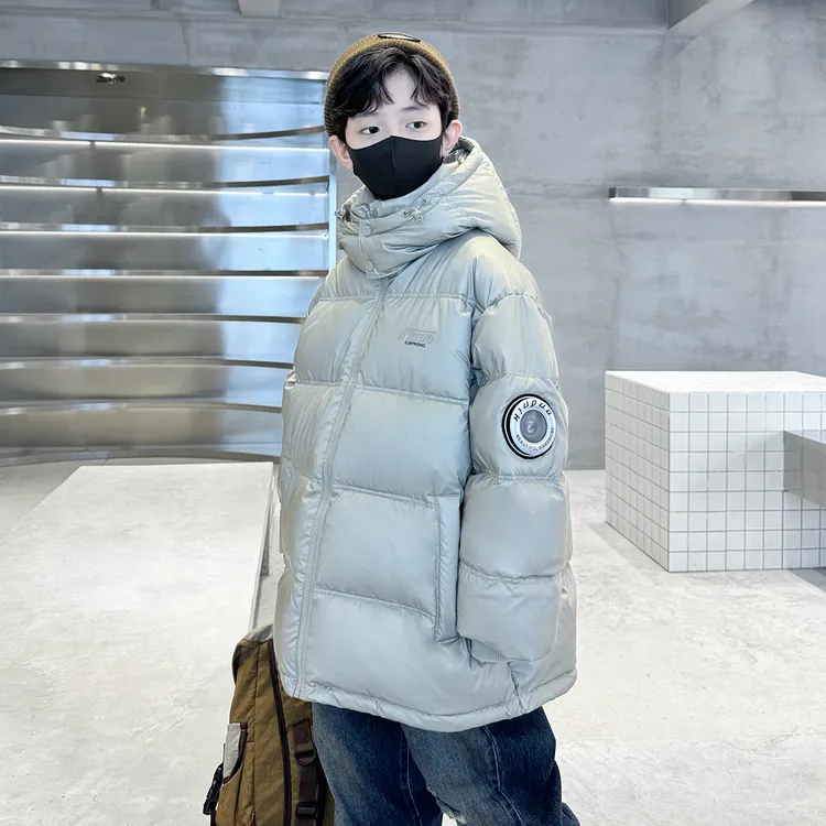 巴拉巴拉男童羽绒服中长款儿童羽绒服加厚外套2024新款大童痞帅免