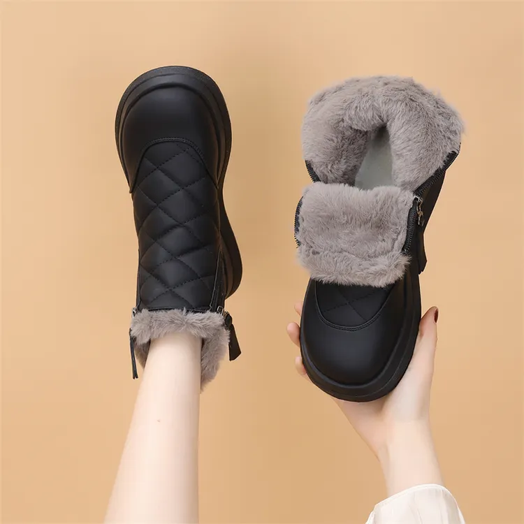 平底雪地靴女2025新款冬季加厚绒保暖棉鞋显瘦防水防滑短靴大码41