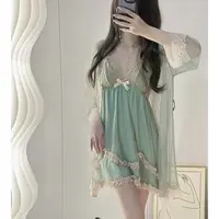 【茉莉公主】法式浪漫蕾丝吊带睡裙性感女夏收腰显瘦睡衣纯欲甜美