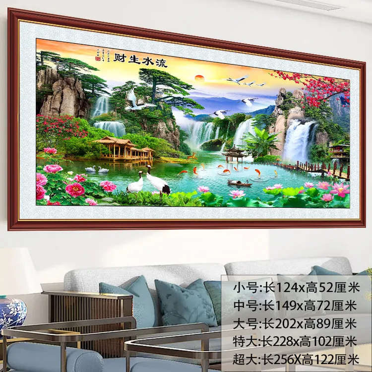 客厅沙发背景装饰画贴纸贴画山水画墙贴自粘壁画