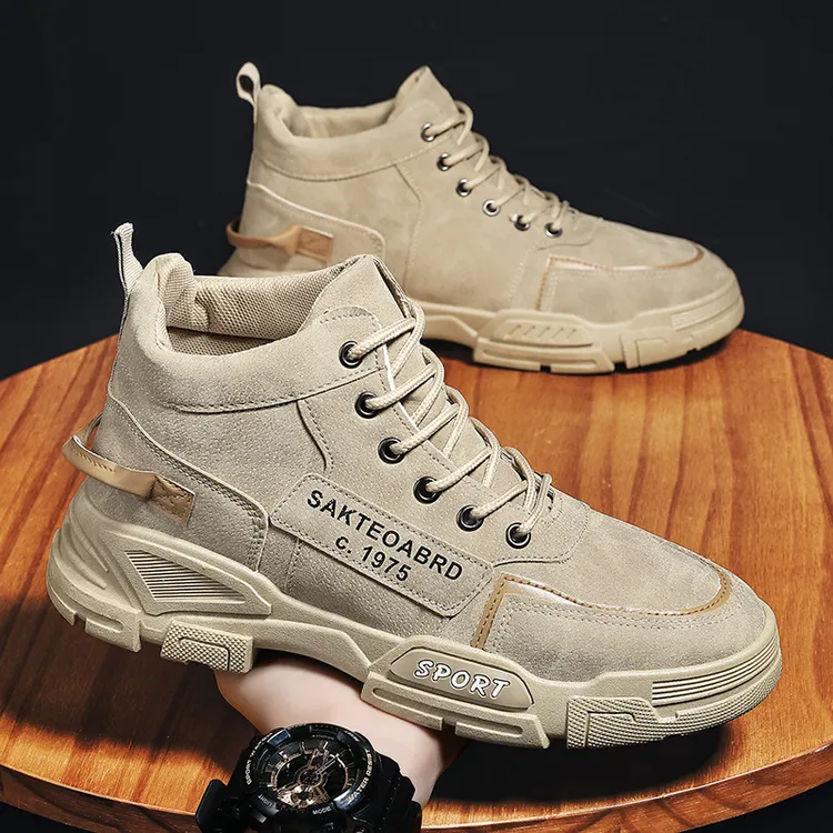 马丁靴子休闲鞋耐磨男士百搭防水潮流潮鞋防滑高帮厚底